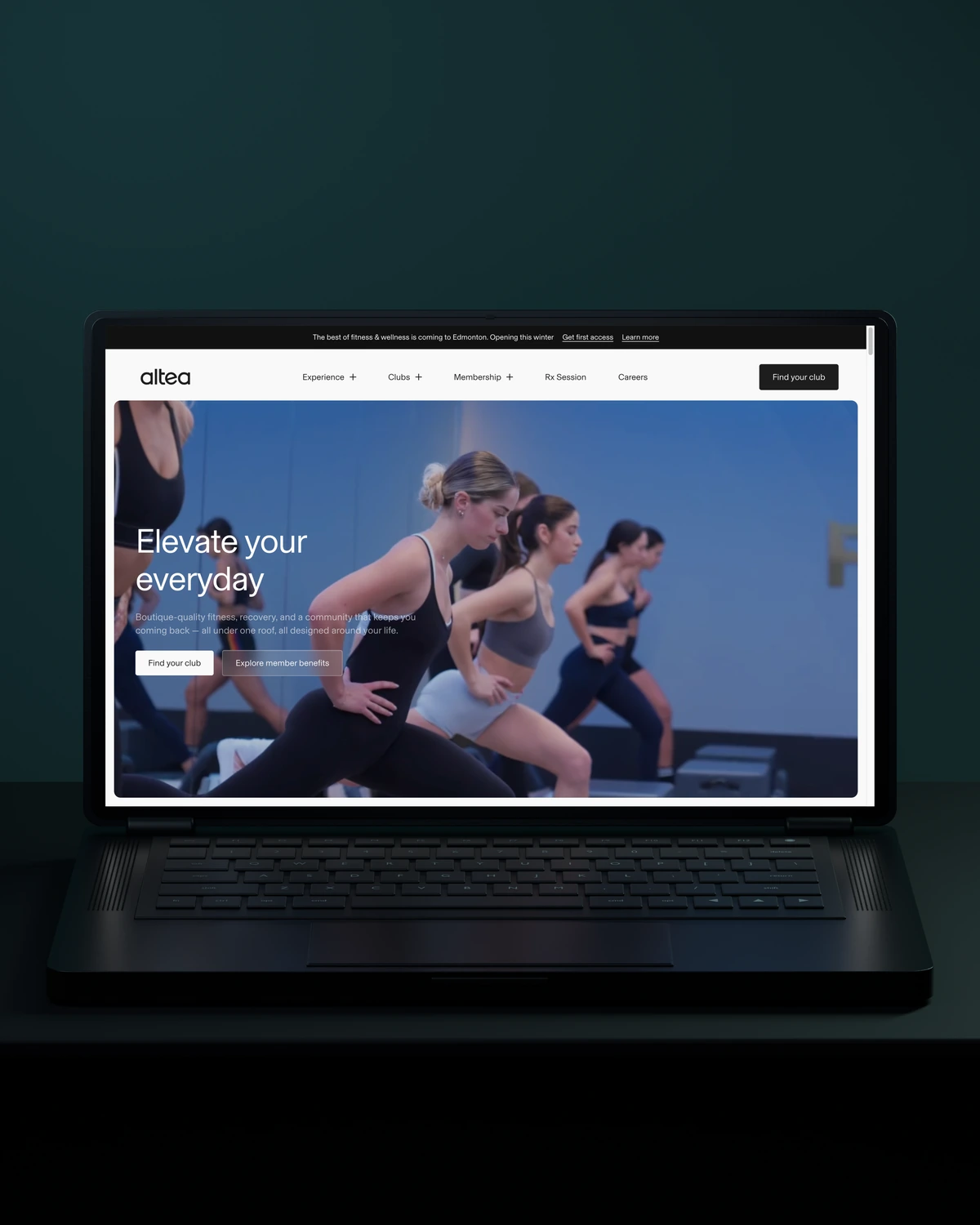 Altea Active website presented on a laptop
