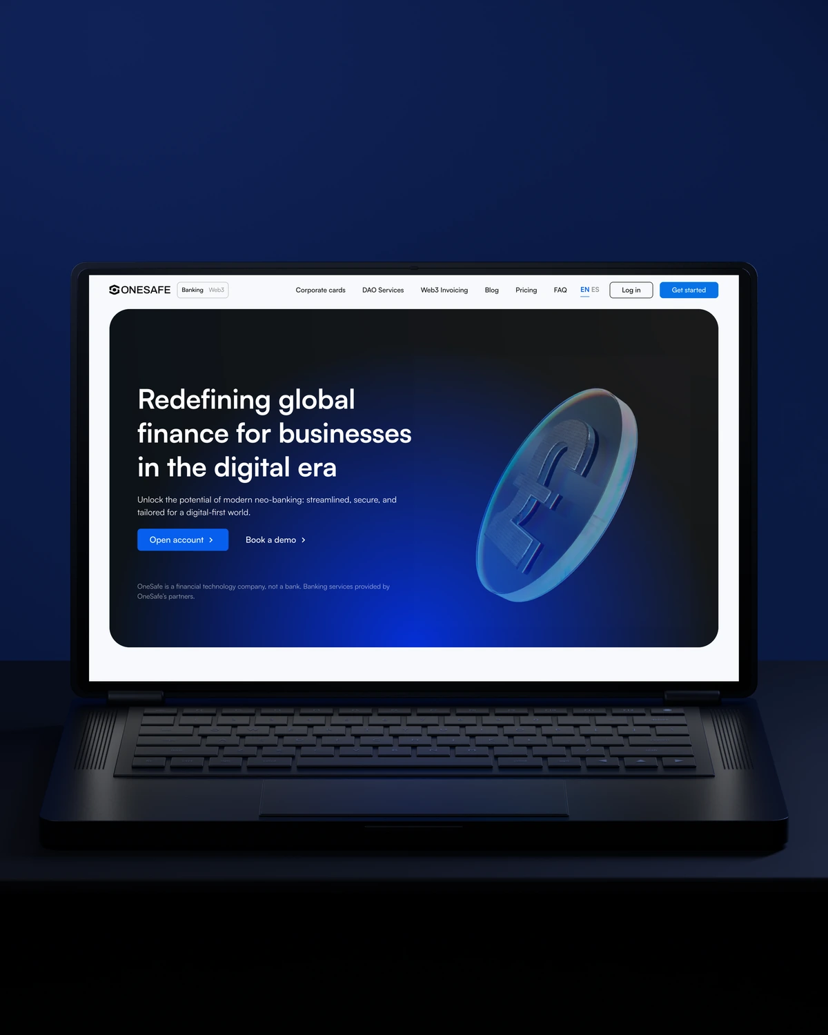 OneSafe website presented on a laptop
